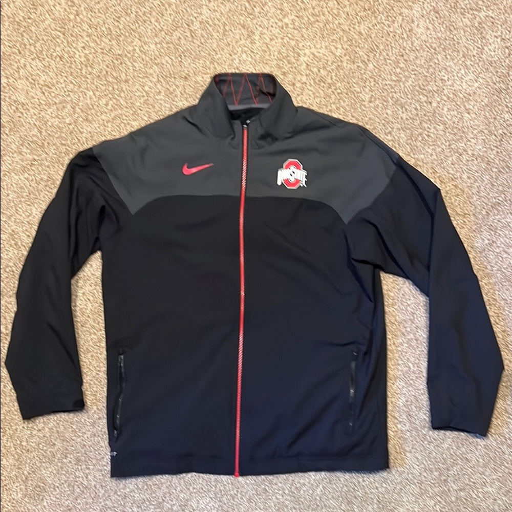 Nike Black and Gray Jacket with Red Accents